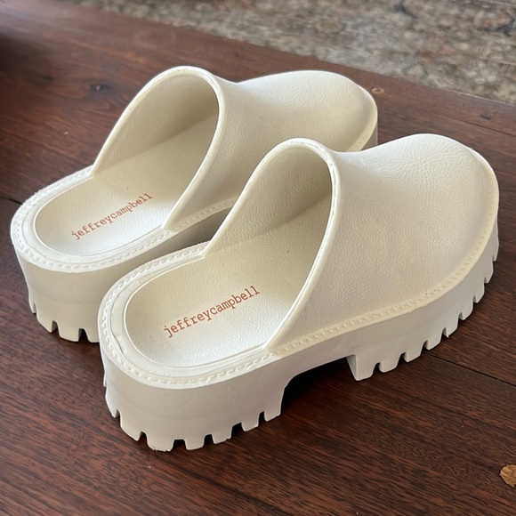 Jeffrey Campbell Bae Platform Mules in Cream Size US6 or EUR37 - Picture 2 of 6